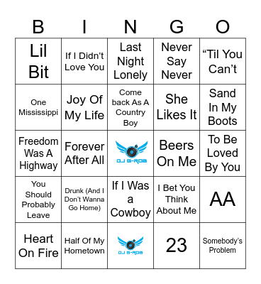 Top 2022 Most Current Country Bingo Card