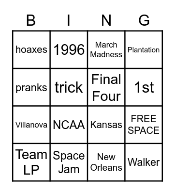 April 2022 Fun Day Bingo Card