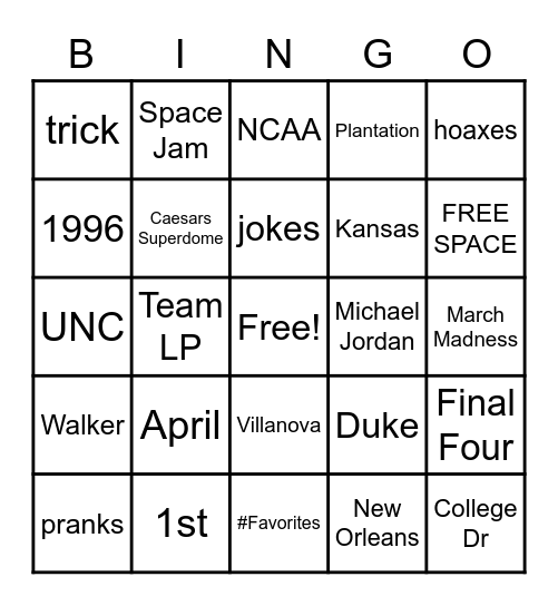 April 2022 Fun Day Bingo Card