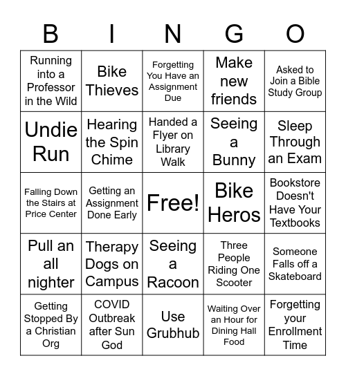 Spring Quarter 2022 Bingo Card