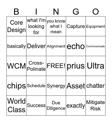 UE Conference Buzzword Bingo Card