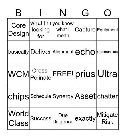 UE Conference Buzzword Bingo Card