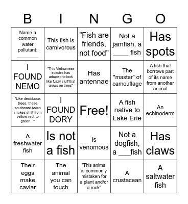 APO Underwater Expedition! Bingo Card