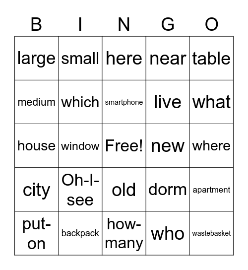 ASL Bingo Card