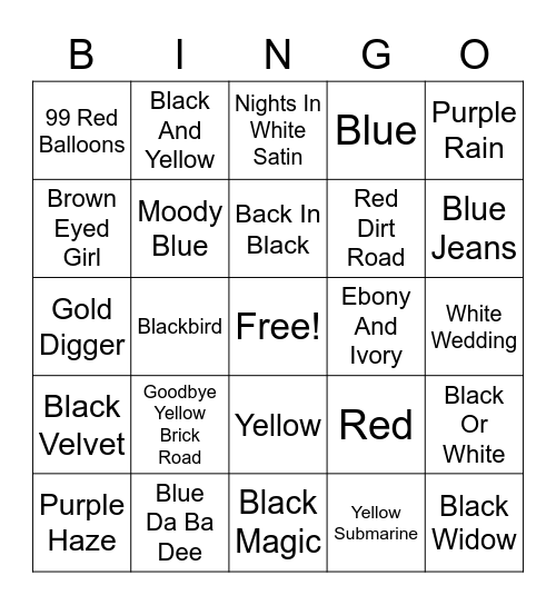 Colors, Colors, Colors - The Letter (Y) For Bingo Card