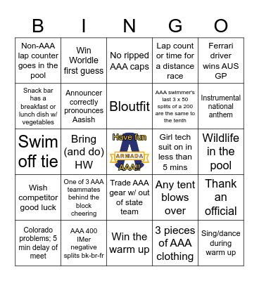 Far Western Bingo Card