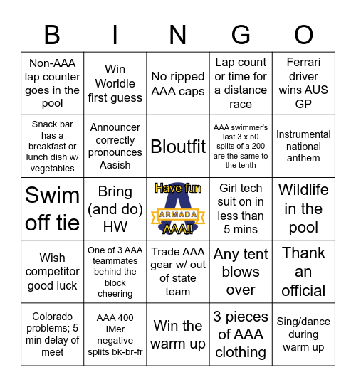 Far Western Bingo Card