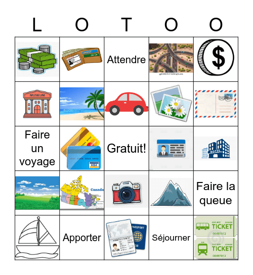 Les Voyages! Bingo Card