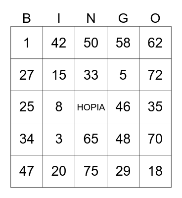 D😀😀DS Bingo Card
