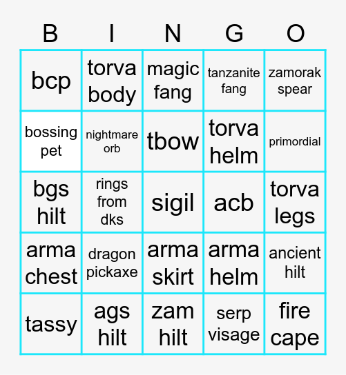 Big Chill Bingo Card