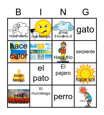 EL CLIMA Bingo Card