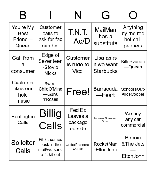 Office Bingo X Games Mode Bingo Card