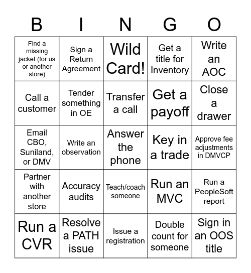 LBOA Bingo Name:_______ Bingo Card