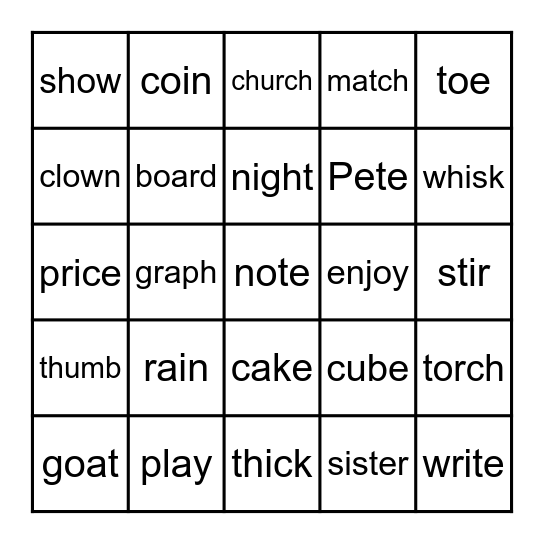 module 3 Bingo Card