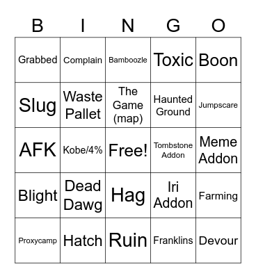 dbd survivor bingo Card
