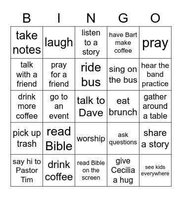 Bridge Bingo Card