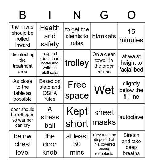 Stateboard TX room BINGO Card