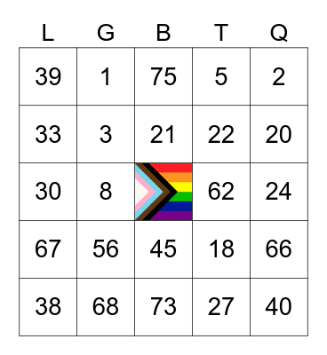 Pride Week Bingo Card