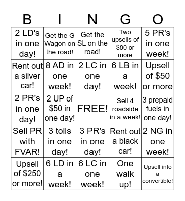 IRPD Bingo Card