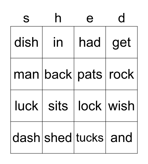 Weka in the Shed Bingo Card