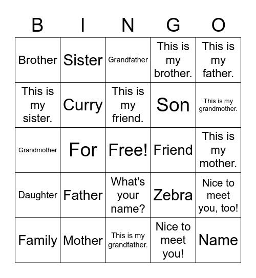 This Is My... Bingo Card