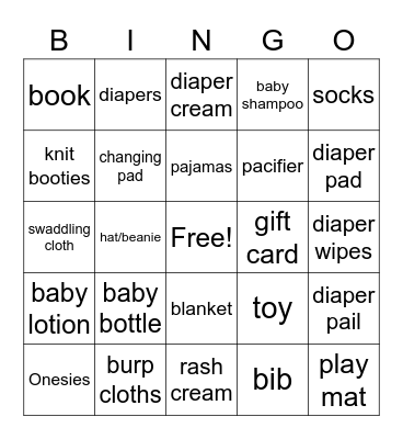 Baby Boy Bingo! Bingo Card