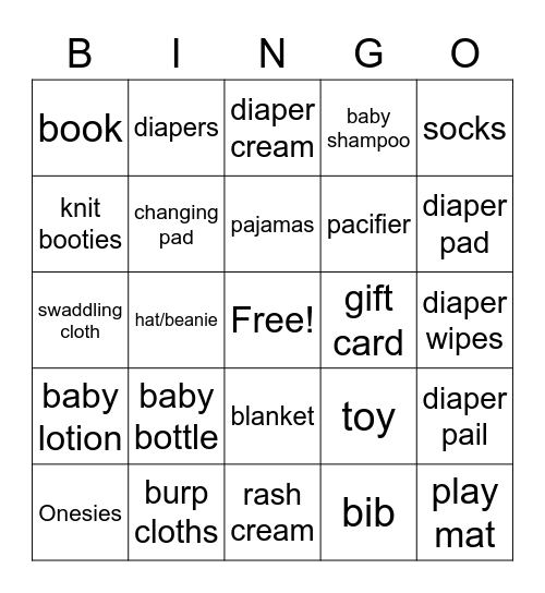 Baby Boy Bingo! Bingo Card