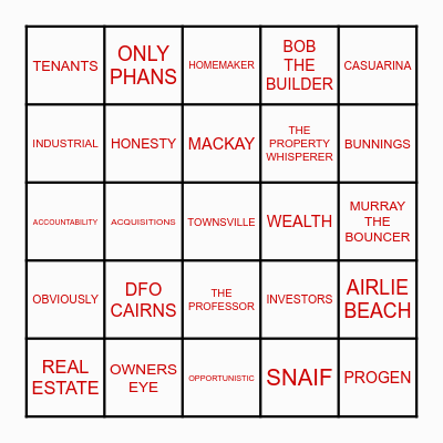 SENTINEL BINGO Card