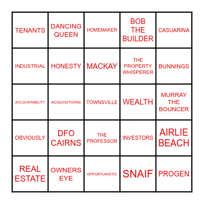 SENTINEL BINGO Card