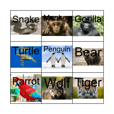 Animal Bingo! Bingo Card