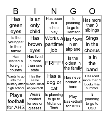 Human Bingo - Ice Breaker Bingo Card