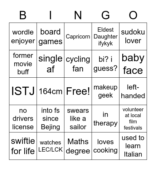 Maria's bingo (attempt #1) Bingo Card