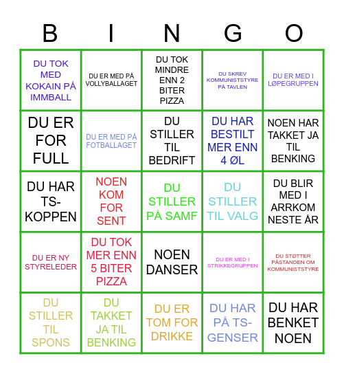 GENFORS!! Bingo Card