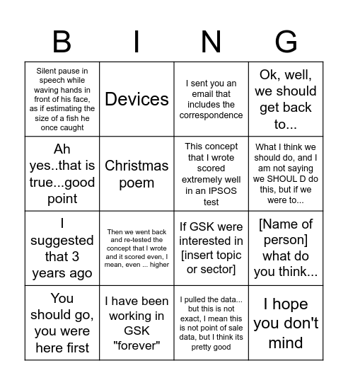 Sklingo Bingo Card