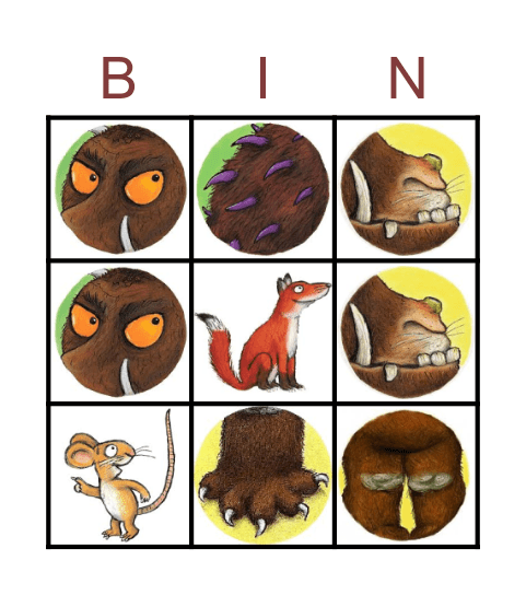 The Gruffalo Bingo Card