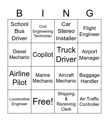 Transportation, Distribution, Logistics Bingo Card