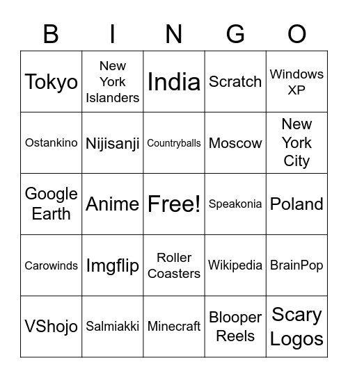 Bobieran Bingo I Bingo Card