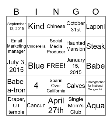 SPRAVEN TRIVIA Bingo Card