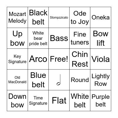 Musical Bingo! Bingo Card