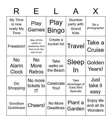 Happy Retirement Danene! Bingo Card