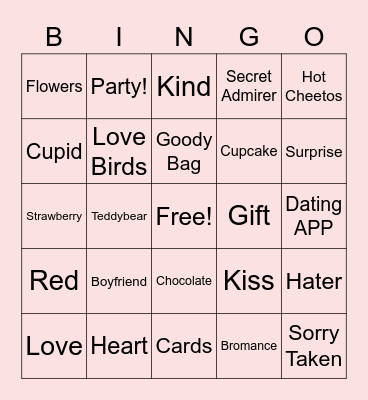 Valentines BINGO Card