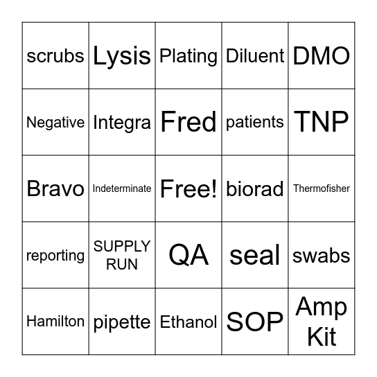 Lab Week 2022 Bingo Card