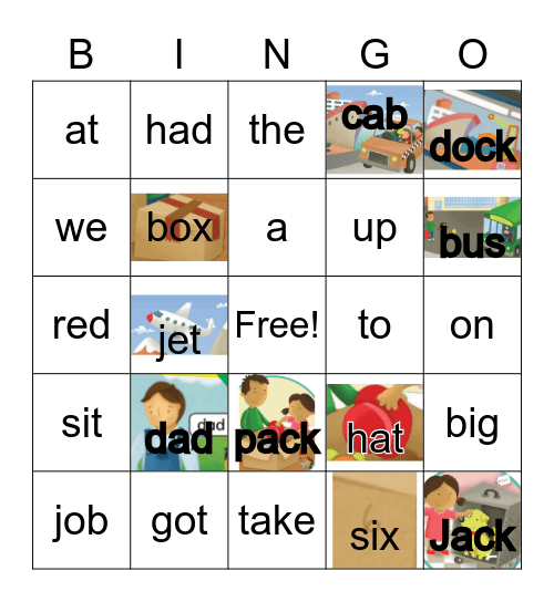 GK U8 W1 DAD GOT A JOB Bingo Card