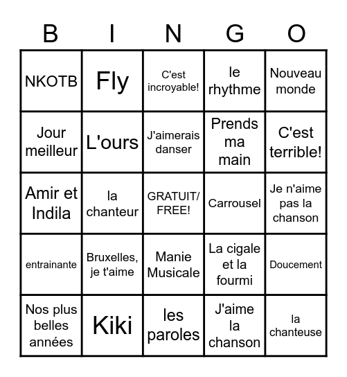 Manie Musicale 2022 Bingo Card