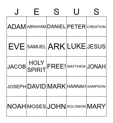 WE LOVE JESUS Bingo Card