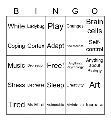 Bingo in class Bingo Card