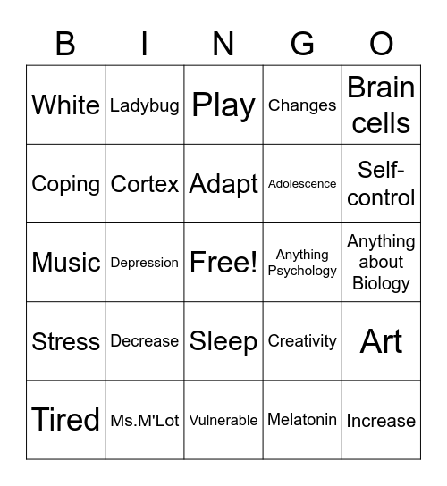 Bingo in class Bingo Card