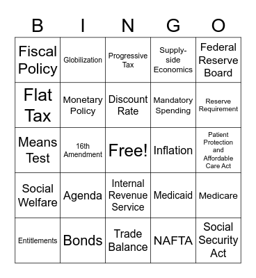 CH. 11 Political Ideologies and Policy Bingo Card