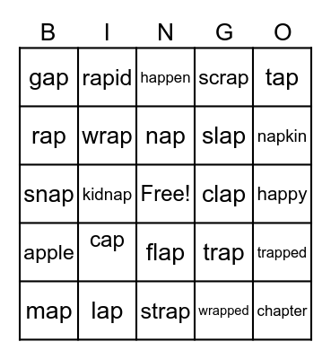 ap Word Parts Bingo Card