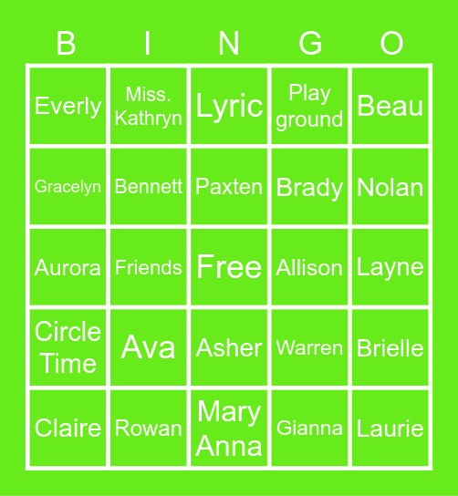 Work Together Wednesday Bingo Card